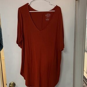 Torrid Women's Short Sleeve V-Neck Top - Rust